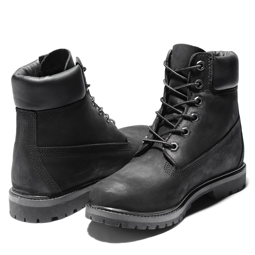 Timberland Womens 6-Inch Boots Premium Waterproof - Black - India UY2367594